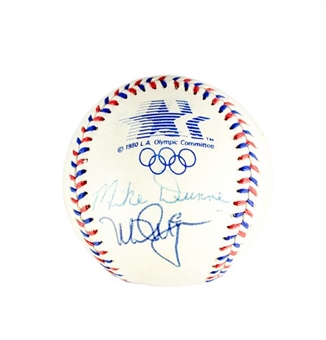 Mark McGwire & Mike Dunne Signed 1984 Olympic Baseball & Unsigned Olympic Ball